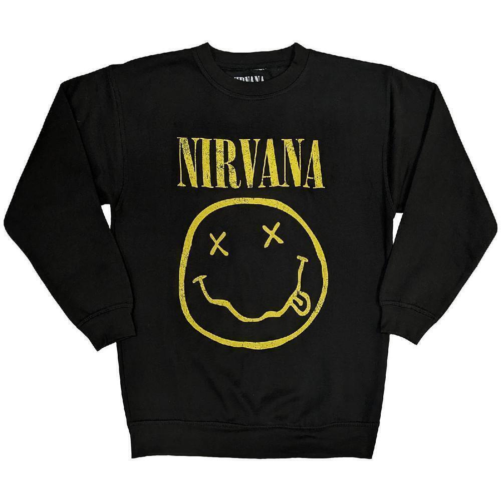 Nirvana Yellow Happy Face Classic Grunge Rock Music Fan Sweatshirt
